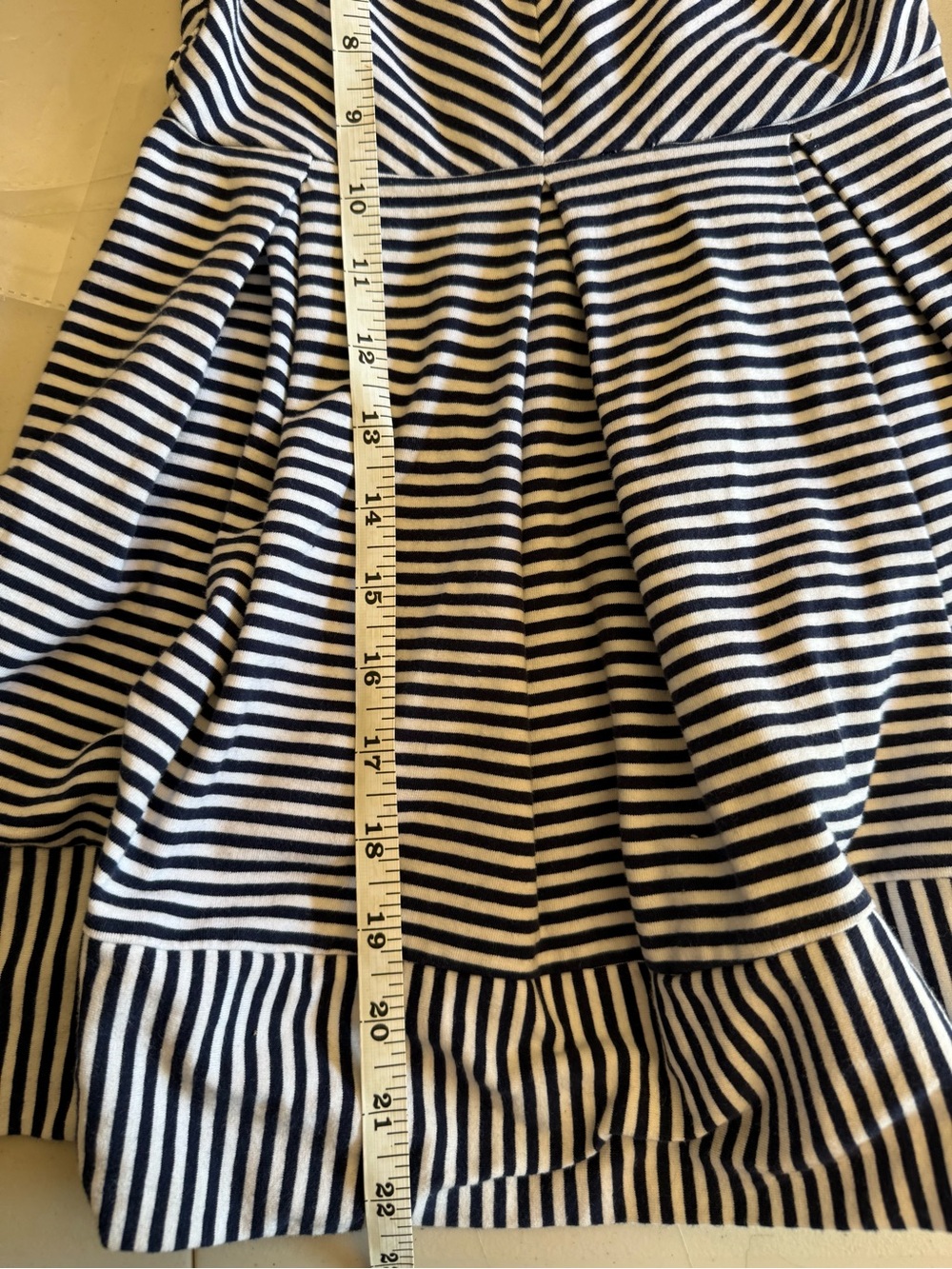 Hope & Henry Girls Navy and White Striped Bow-Accent Dress - Picture 8 of 8